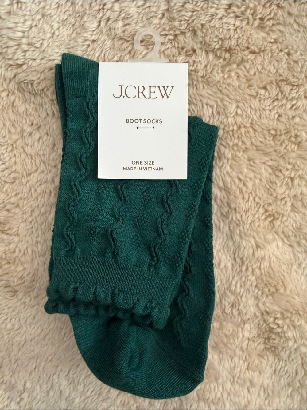 J. Crew Teal Green Cable Knit Boot Socks
